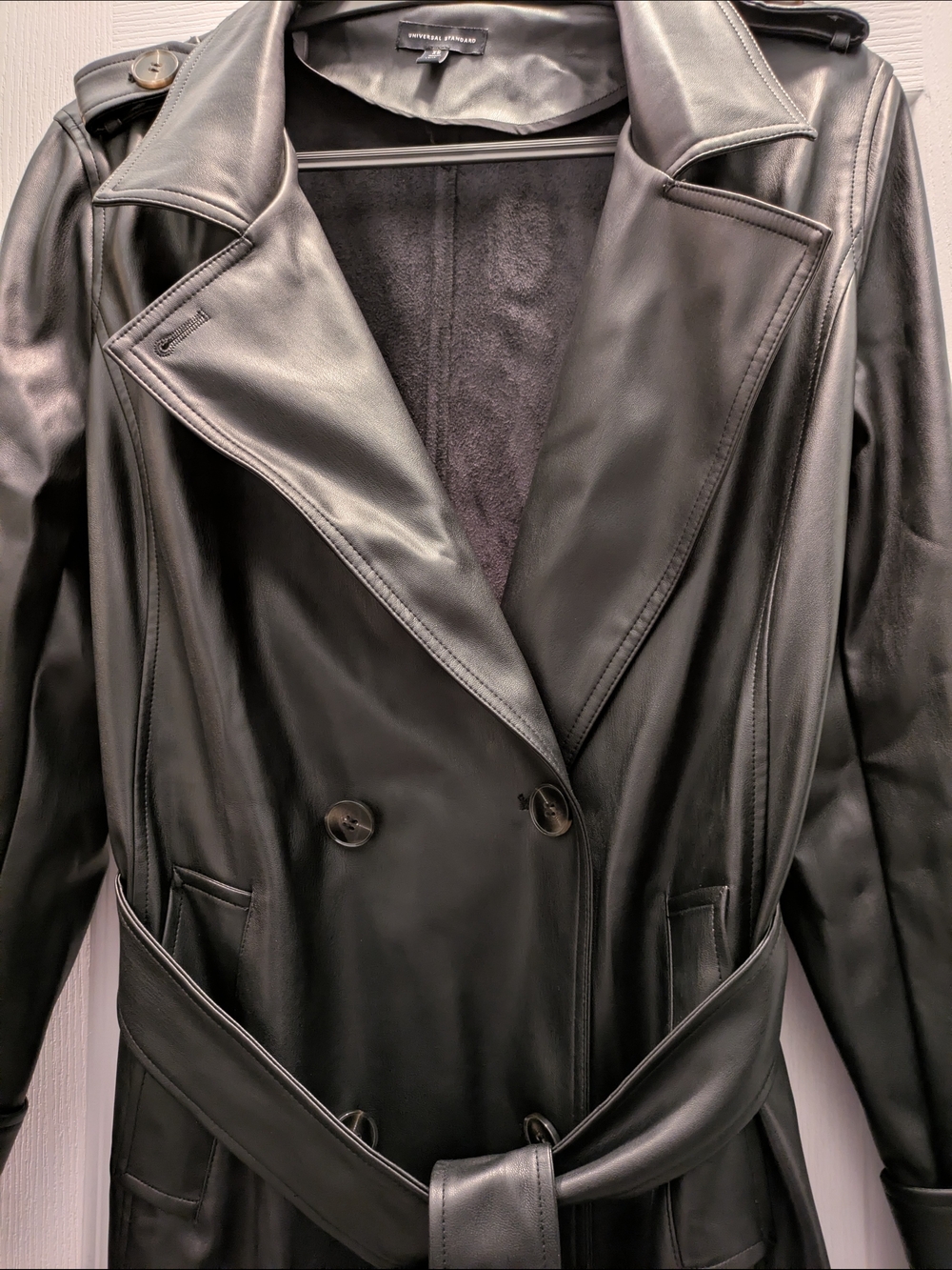 Faux Leather Trench